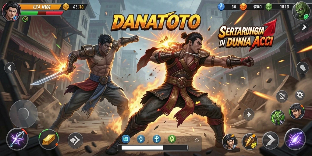 Tangkapan layar menunjukkan momen pertarungan mendebarkan dalam DANATOTO.
