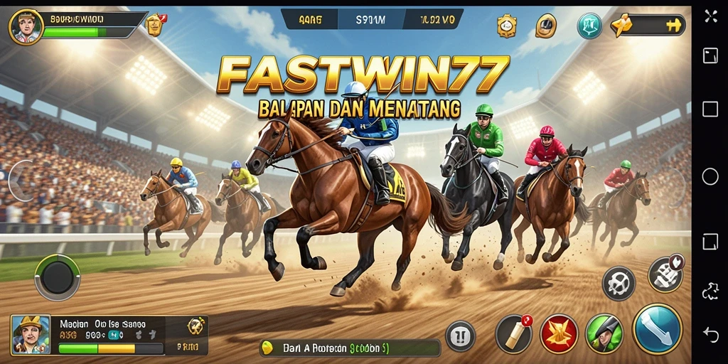 Tampilan seru dari gameplay balapan di FASTWIN77.