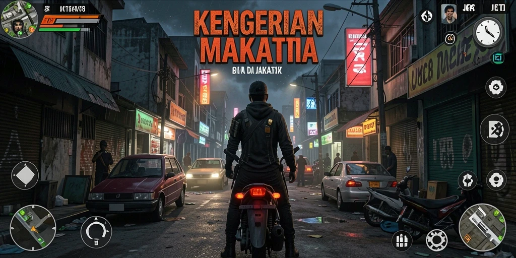 Tangkapan layar gameplay JKT8 dengan suasana mencekam.