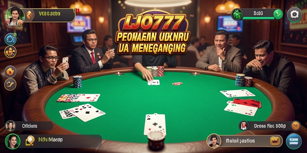 Tampilan gameplay LJO777 yang menegangkan dan seru saat bermain poker.