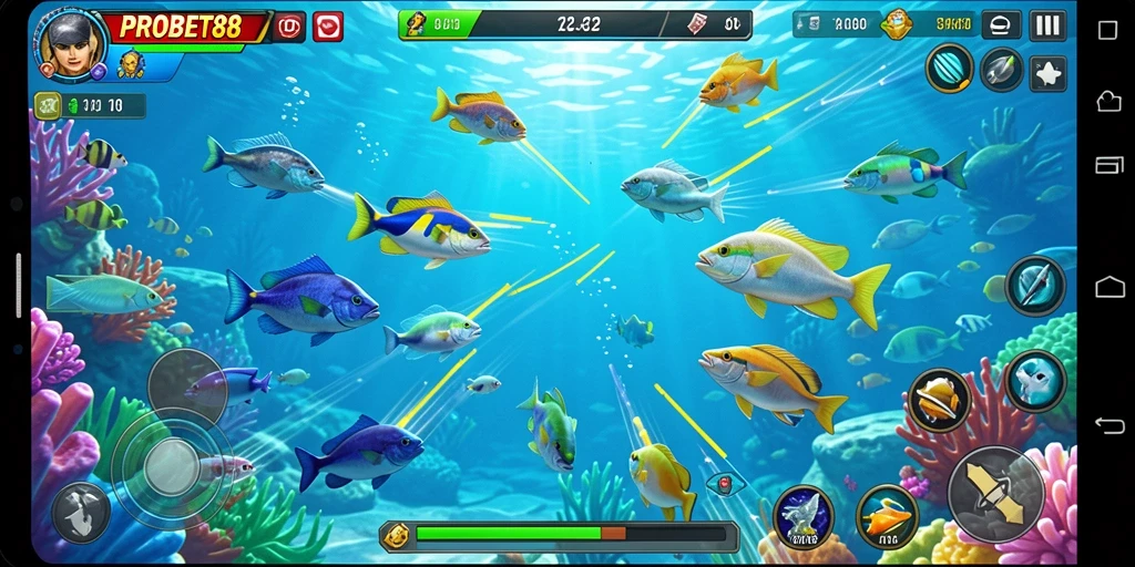 Tampilan menakjubkan dari gameplay Tembak Ikan PROBET88.