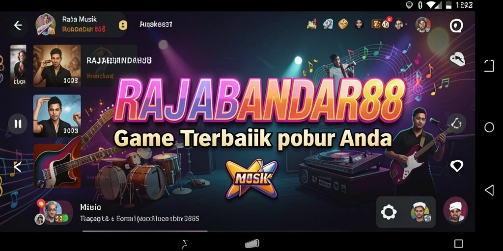 Tampilan gameplay RAJABANDAR88 saat pengguna menyanyikan lagu.