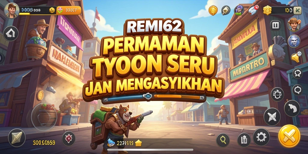 Tampilan gameplay REMI62 yang seru dalam membangun bisnis.