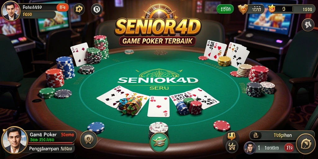 Tampilan menarik dari gameplay Poker di SENIOR4D.