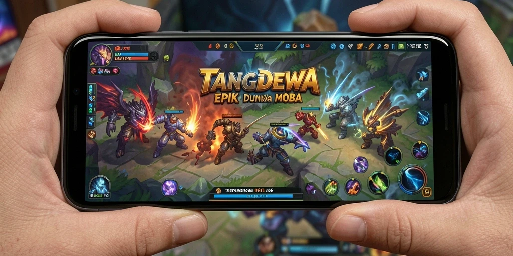 Gameplay seru dengan pertarungan antar tim di TANGANDEWA.