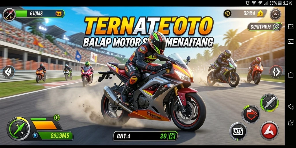 Tampilan gameplay seru dalam balapan motor TERNATETOTO.