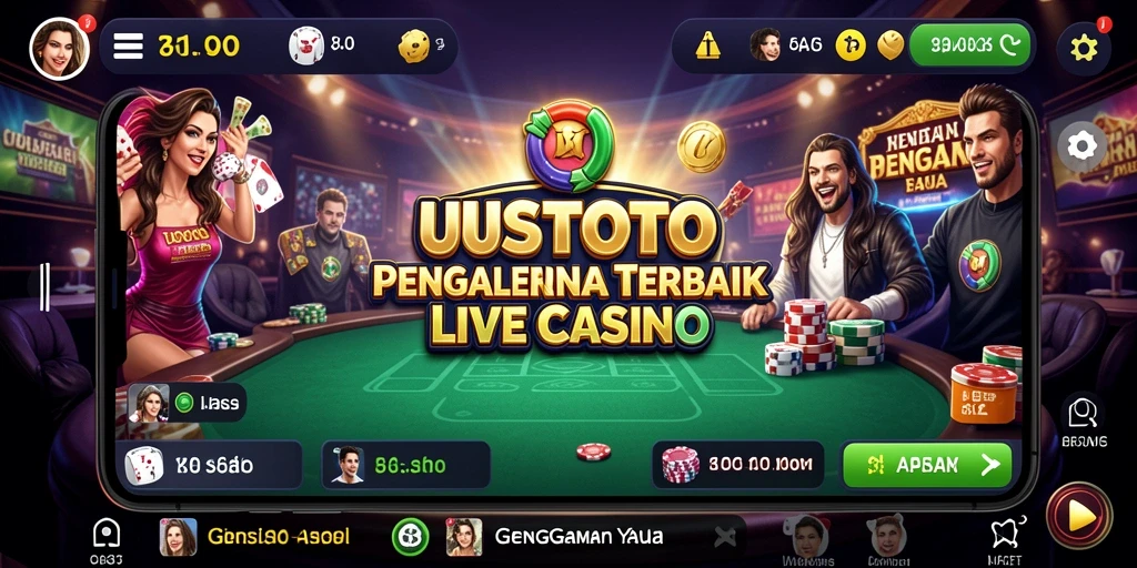 Screenshot utama UUSTOTO menunjukkan gameplay Live Casino yang mendebarkan.