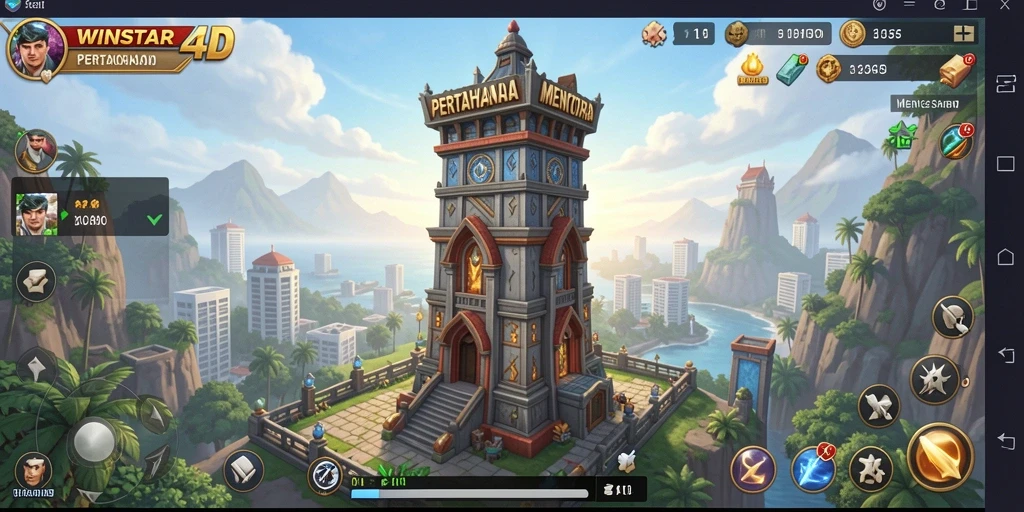 Tampilan gameplay <strong>WINSTAR4D</strong> yang mendebarkan dalam pertempuran Tower Defense.